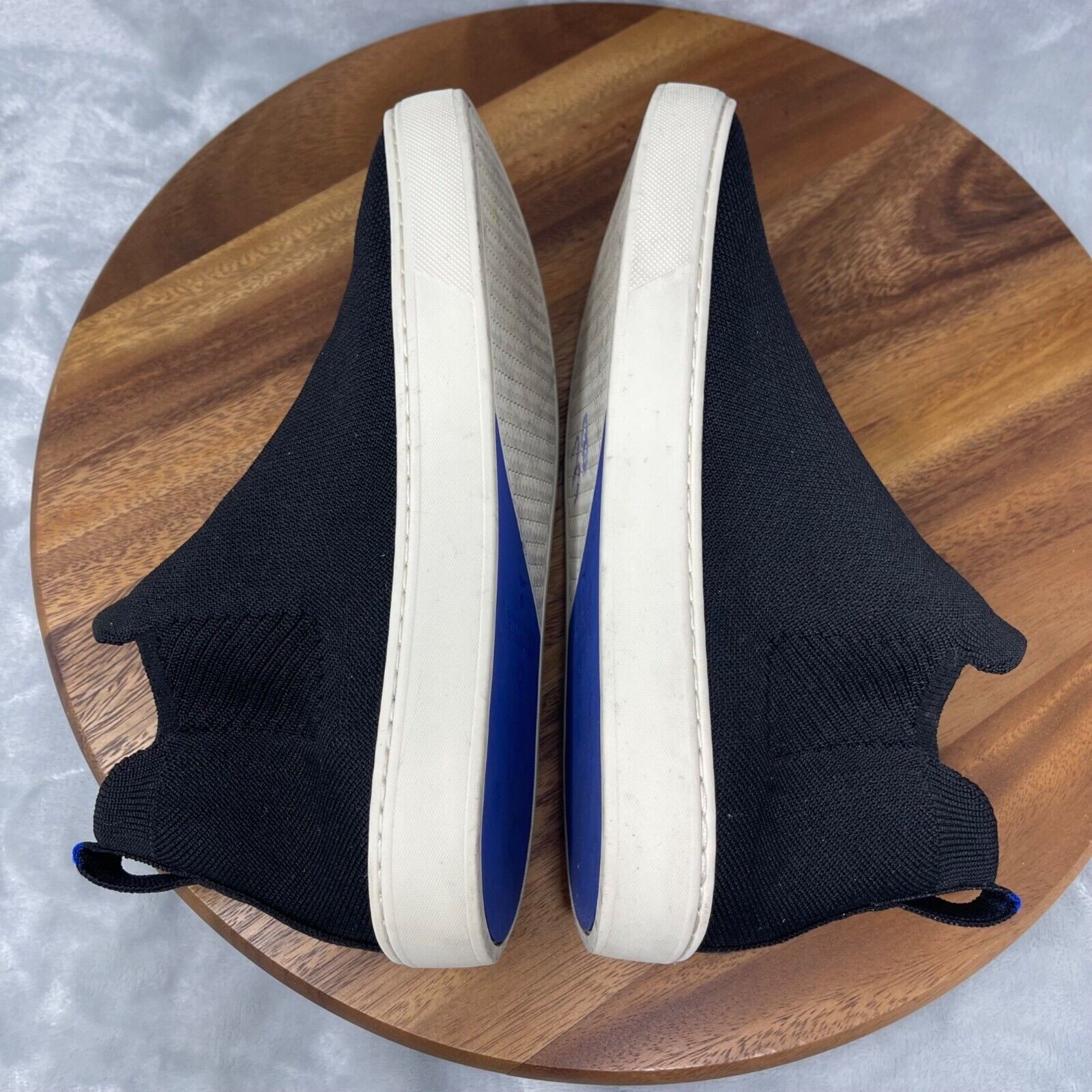 Rothy's Womens 8 Black The Chelsea Ankle Mid-top Sneaker Boot Stretch Knit