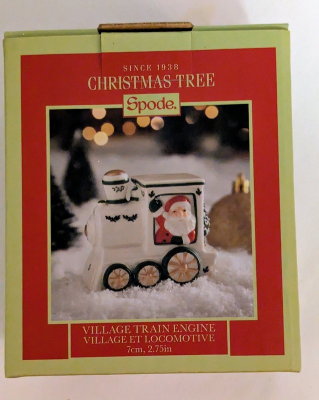 Spode Christmas Tree Village Train Engine 2.75" New in Box