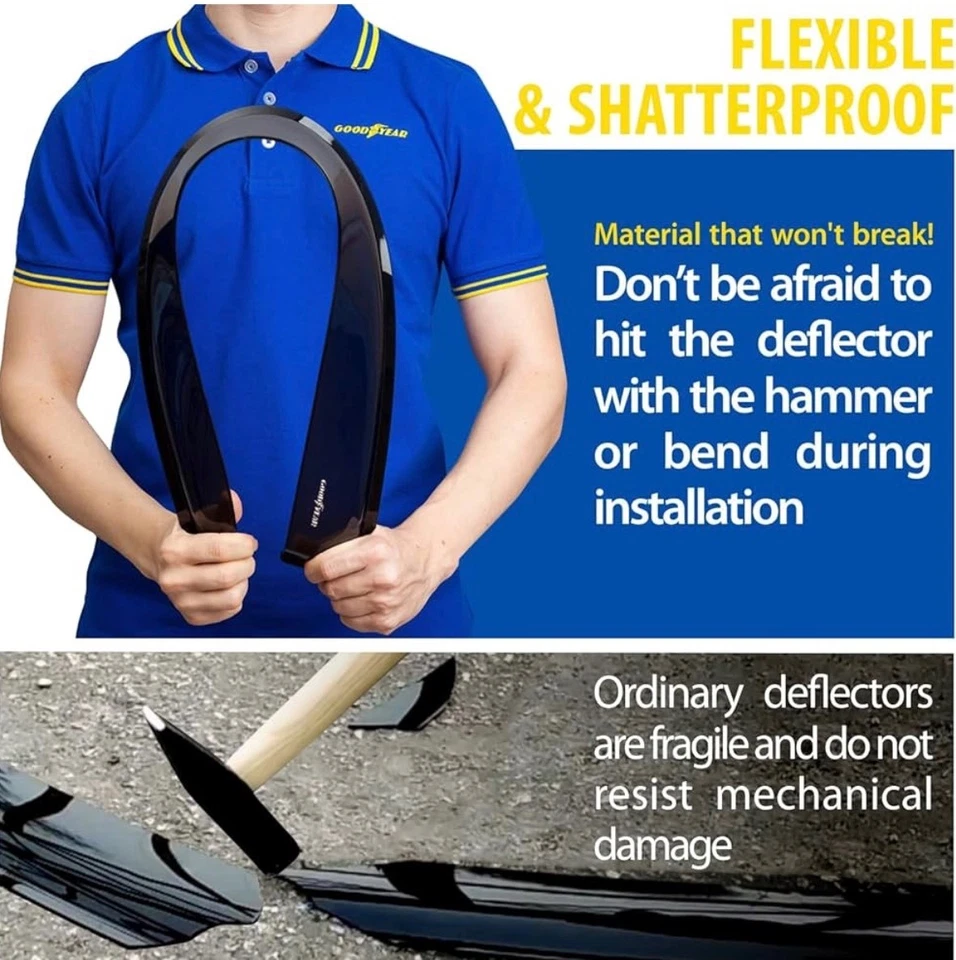 Goodyear Window Deflectors 2017–2025 Ford F250–F550 Super Duty Crew Cab (4pc) - Image 4 of 4