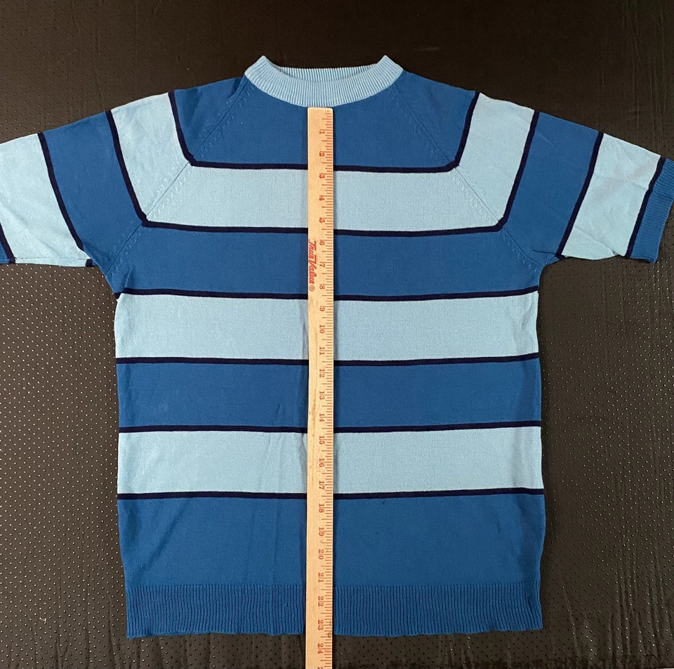 Suéter Vintage MCM Tejido Para Hombre M Azul Manga Corta - Nirvana - Grunge Foto 4 de 4