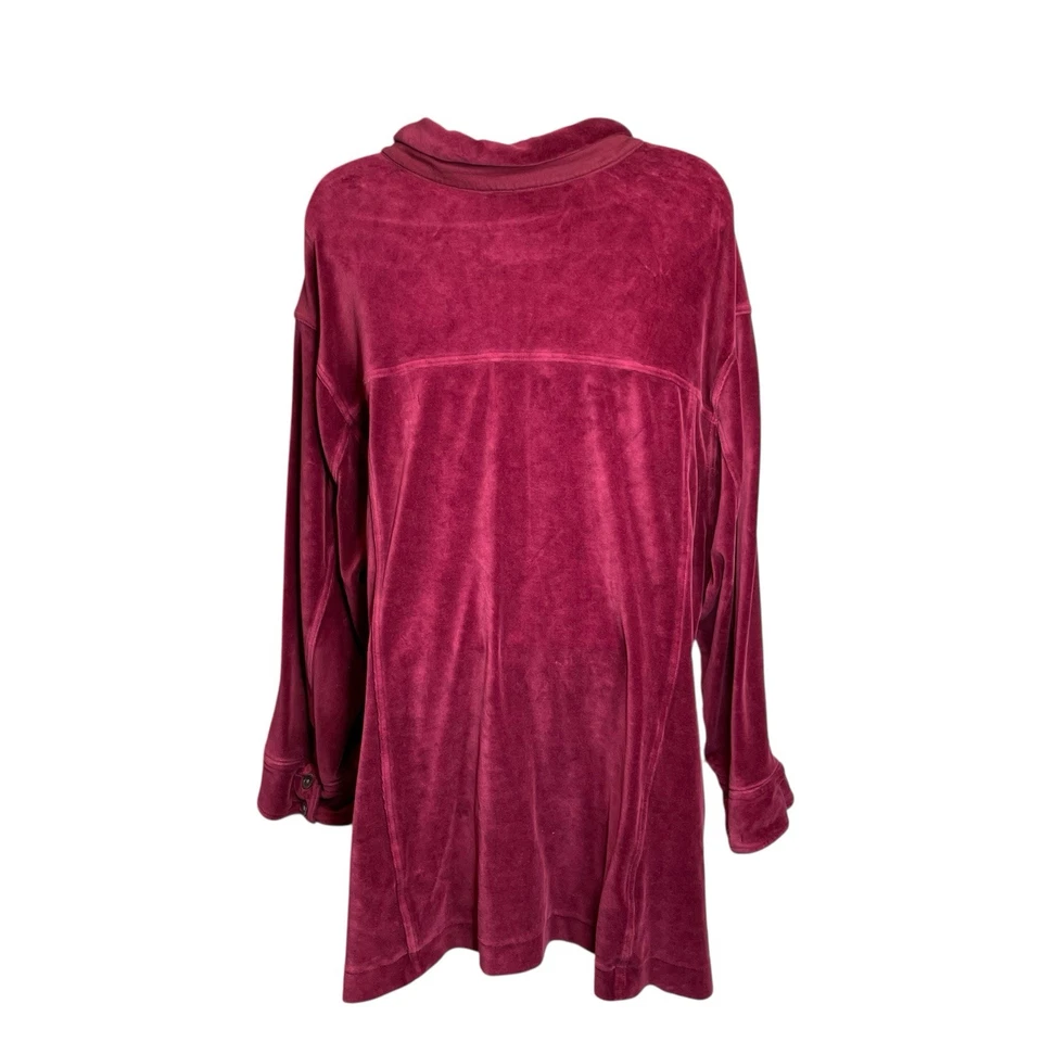 Camisa chaqueta de terciopelo rojo para mujer The Territory Ahead talla 3X capas Lagenlook Foto 2 de 4