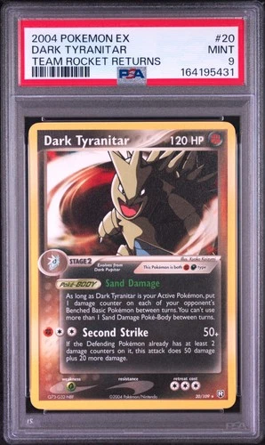 2004 POKEMON EX TEAM ROCKET RETURNS DARK TYRANITAR #20 PSA 9 MINT #164195431
