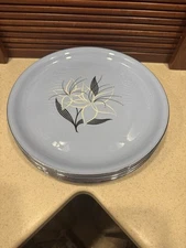 Vintage Mid Century Modern Homer Laughlin Skytone Blue Dinner Plates-Set of 6