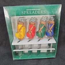 Boston Warehouse Golf Club/Bag Themed Cheese Spreaders Vtge 1995 Lot of 4 NIOB