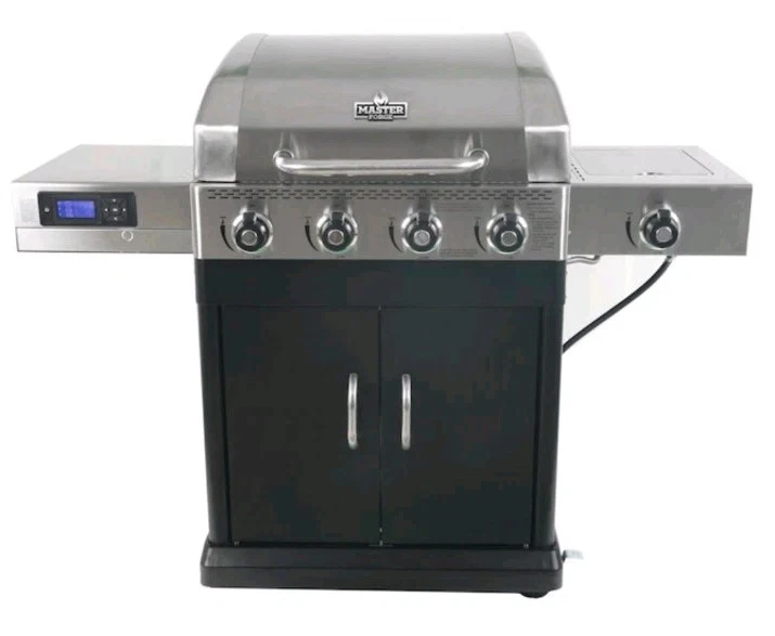 Master Forge Plata y Negro/Acero Inoxidable y Recubierto de Polvo 4 Quemadores GLP NUEVO Foto 4 de 4