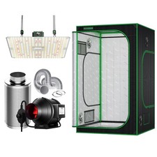 VIVOSUN 48x48x80" Reflective Mylar Grow Tent w/ 100W LED 4/6/8 Ventilation fan