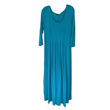Chadwicks Maxi Dress Blue Pleated Round Neck Long Sleeve Cottagecore Large