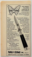 1981 Bali-Song Folding Butterfly Knives Adver...