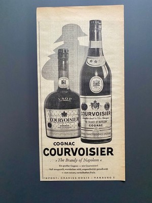 Cognac Courvoisier The Brandy of Napoleon 1960 Vintage Ad Werbung Reklame