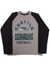 Boys Seattle Seahawks Heather Gray Long Sleeve Tee Shirt Football NFL T-Shirt XL