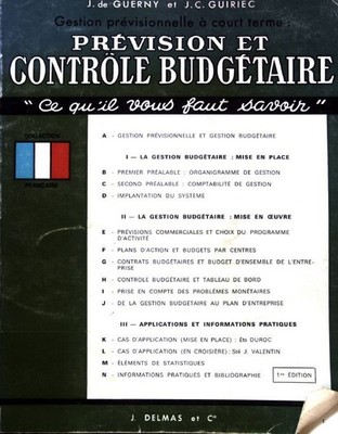 Gestion prévisionelle à court terme Prevision et Controle Budgetaire; Guerny, Ja