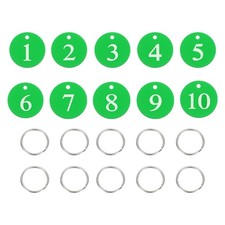 10PCS Number Tags 1-10, Number Key Tags Aluminum Numbered Tag, Green