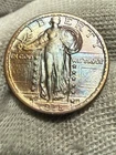 1918-S Standing Liberty Quarter,  Lustrous AU Better Date High Grade Toned