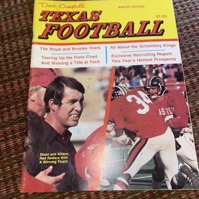 1977 Winter Dave Campbell's Texas Football Longhorns Tech SWC Solan Allison - Image 1 of 4