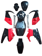 Ensemble De Carénage Complet Noir / Rouge Avec Banquette Pocket Bike HMPARTS