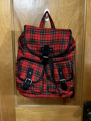 LYDC LONDON BACKPACK RUCKSACK RED TARTON