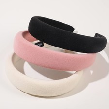 3 PCS Padded Headbands Women Diademas Para Mujer Moda Neutral Puffy Hair Band