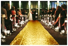 Gold Aisle Runners 2FTx15FT Carpet Runner for Party Glitter Runner for Weddin...