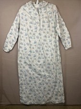 Vermont Country Store Floral Flannel Pearl Snap Nightgown Large EUC