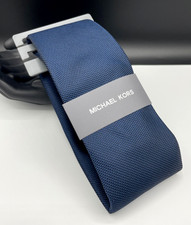MICHAEL KORS Men's 100 Polyester Tie  Navy Blue  Solid  NEW MSRP: 69.50