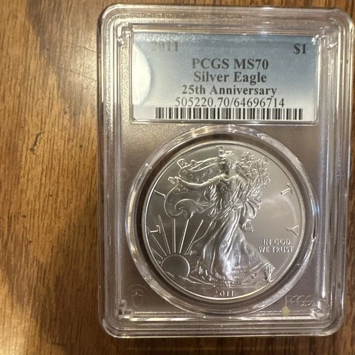 2011 SILVER EAGLE *25th Anniversary* PCGS MS70