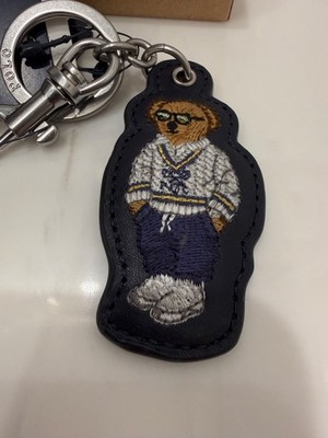 Ralph Lauren　キーリング NEW Polo Ralph Lauren PREPPY TENNIS BEAR - LEATHER Key Ring