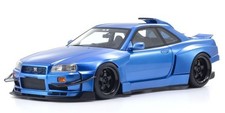 Kyosho KSR18068BL 1/18 Nissan Skyline GT-R BNR34 Khyzyl Saleem Blue Model Car