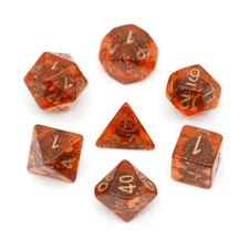 Foam Brain Dice Poly Set - Copper Gears w/Bronze (7) New