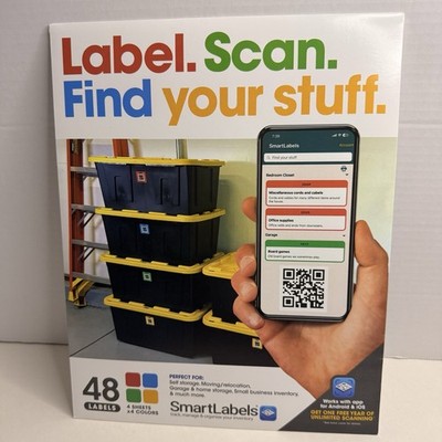 SmartLabels QR Code Storage Labels 48 Pack App Inventory Organizer New