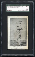 Eddie Collins 1922 E121 American Caramel Co. SGC 1.5 Baseball Card Vintage MLB