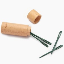 KnitPro Mindful Collection - Teal Wooden Darning Needles in Beech Container