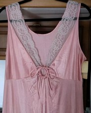 Vtg 1980's Original Nylon Sz Large Texsheen Pink Long Keyhole Nightgown NWT