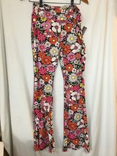 New No Boundaries Floral Knit Flare Pants Juniors Women Many Sizes