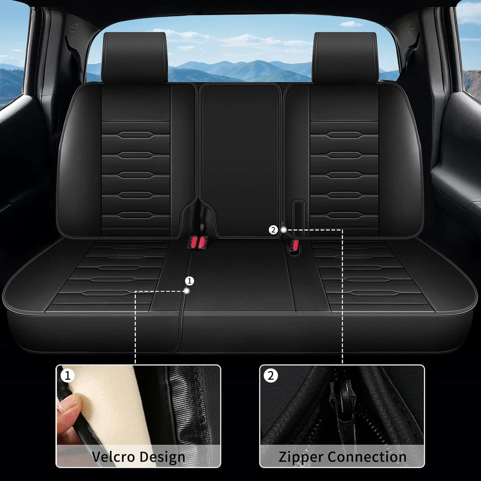 For Honda Ridgeline 2006-2024 2025 Front&Rear Pick-up Faux Leather 5-Seat Covers Foto 2 de 4