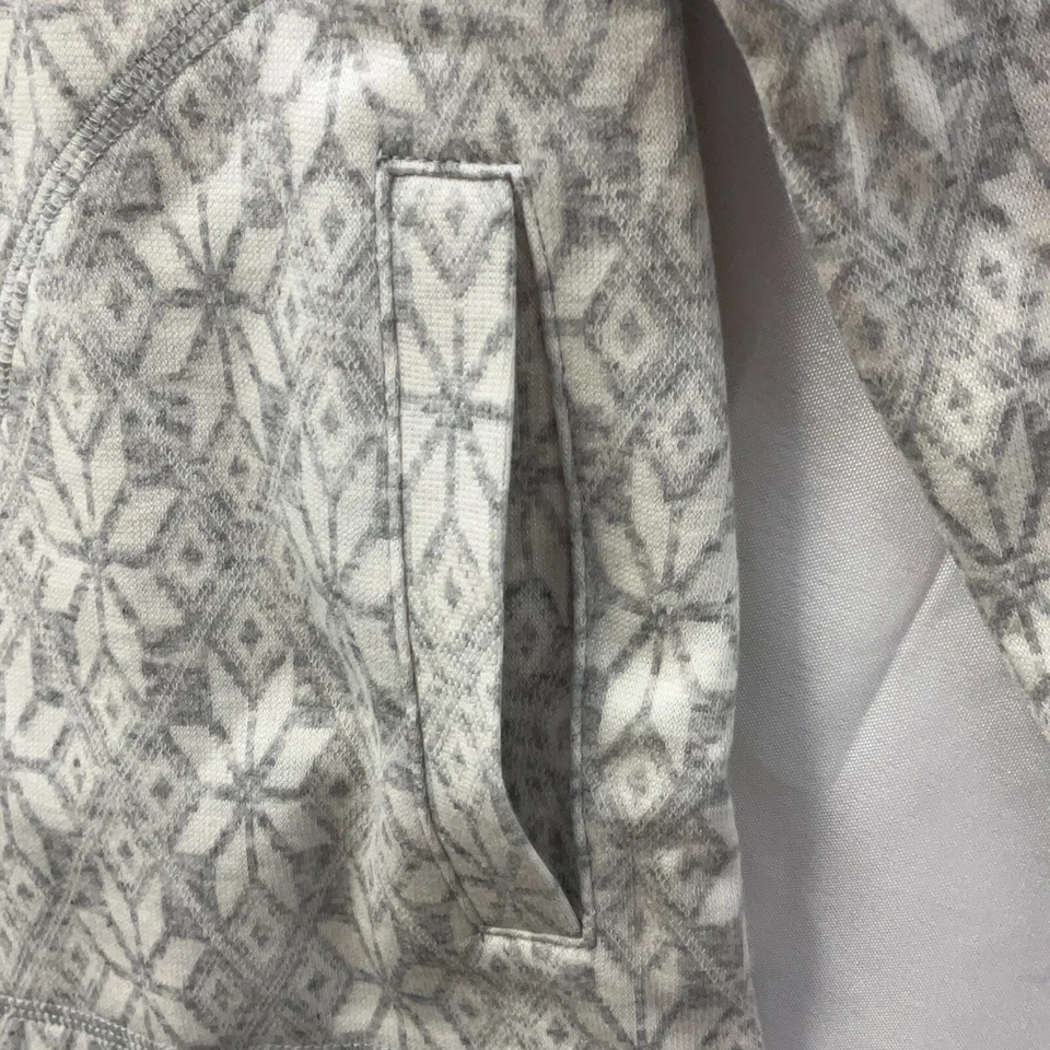 Moletom Pulôver Feminino T By Talbots Tamanho PS Cinza Floral Zíper Elástico - Imagem 4 de 4