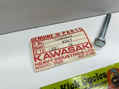 NOS KAWASAKI MOTORCYCLE HEX HEAD 6X45 BOLT Z1 900 F9 KDX250 KDX420