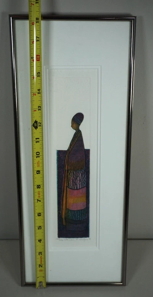 Enmarcado Mathias Muleme Grabado Intaglio Proceso Impresión Firmado a Mano Mujer Número Foto 2 de 4