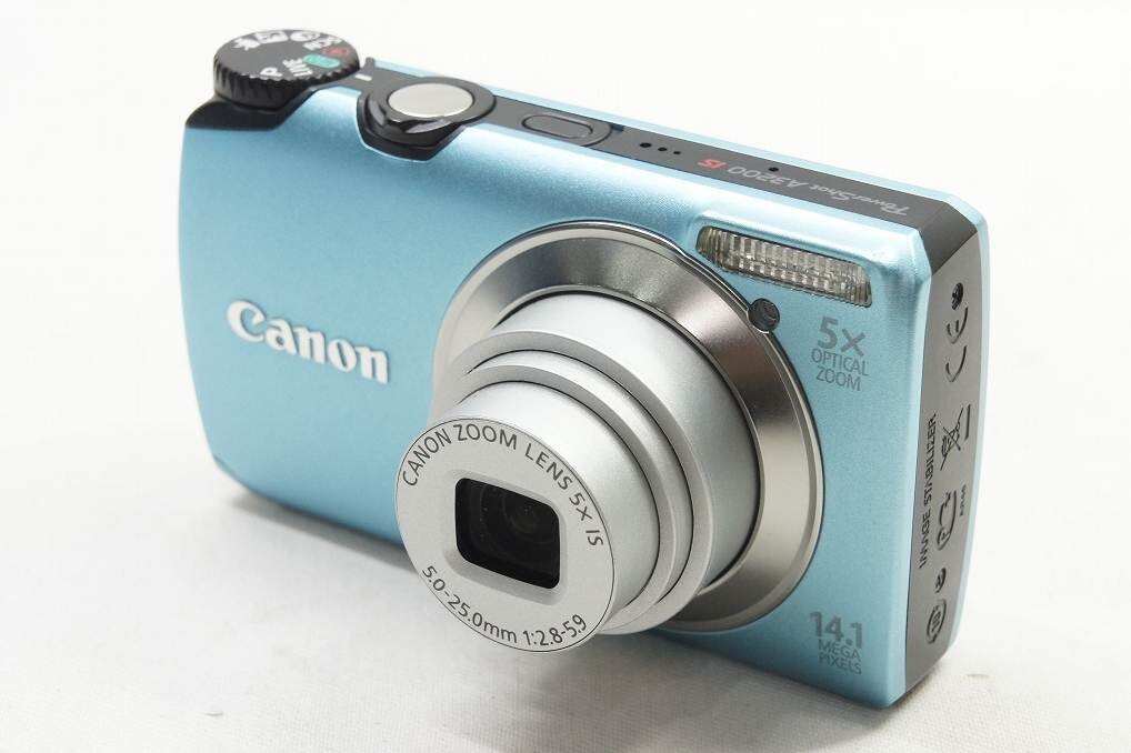 デジカメ Canon PowerShot A3200 水色 (USED) 完動品 Canon PowerShot A3200 IS 14MP Compact Digital Camera 5x