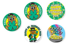 25 Saint Patrick's Day Assorted Stickers, 2.5" x 2.5" each, Party Favors