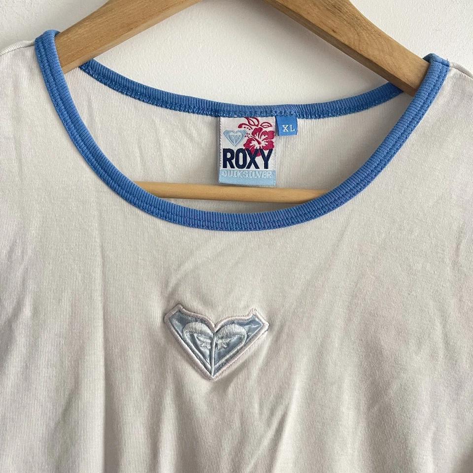 Camisa de Colección RARA Roxy Talla XL Manga Tapa Se Ajusta Como Pequeña Y2K Años 2000 Foto 4 de 4