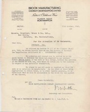 Brook Manuf. Co. Northampton Ltd 1942 Ladies & Childrens Wear Stamp Letter 34267