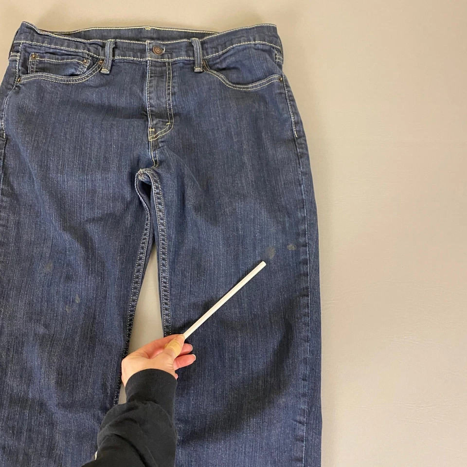 Levi's 511 Slim Fit Jeans Mens Size 36x34 (Fit 34x32) Blue Dark Wash Denim *Wear - Image 3 of 4