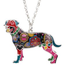 Enamel Alloy Rottweiler Dog Necklace Pendant Charms Gifts Pets Jewelry for Women