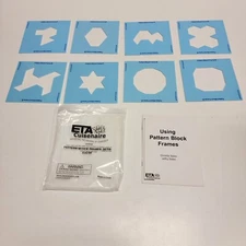 ETA Cuisenaire Manipulite Pattern Block Frame Set OF 8 A,B,C,D,E,F,G,H Schooling