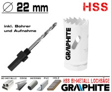 HSS Bi-Metall Lochsäge Metall Bohrkrone Ø 22 mm Dosen Bohrer Loch Fräser PROFI