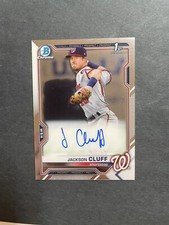 2021 BOWMAN CHROME JACKSON CLUFF AUTO On card 1st Bowman Prospect