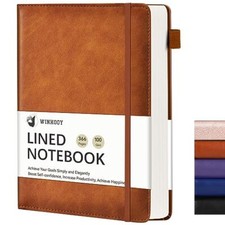 Lined Journal Notebook, 366 Pages, 100Gsm Leather Hardcover Journals for Brown