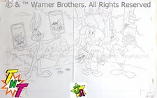 Looney Tunes Pencilled Book Illustration Bugs Bunny, Elmer Fudd & Daffy Duck '97