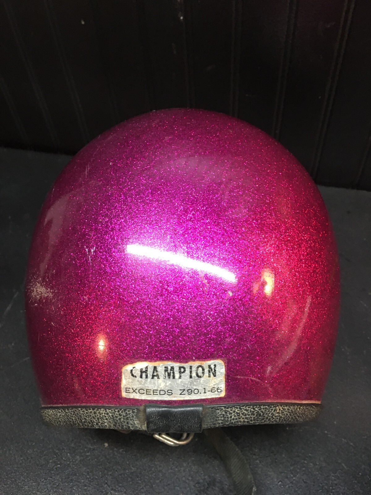 Vintage 1970s DOT PURPLE METAL FLAKE Motorcycle Helmet Snowmobile