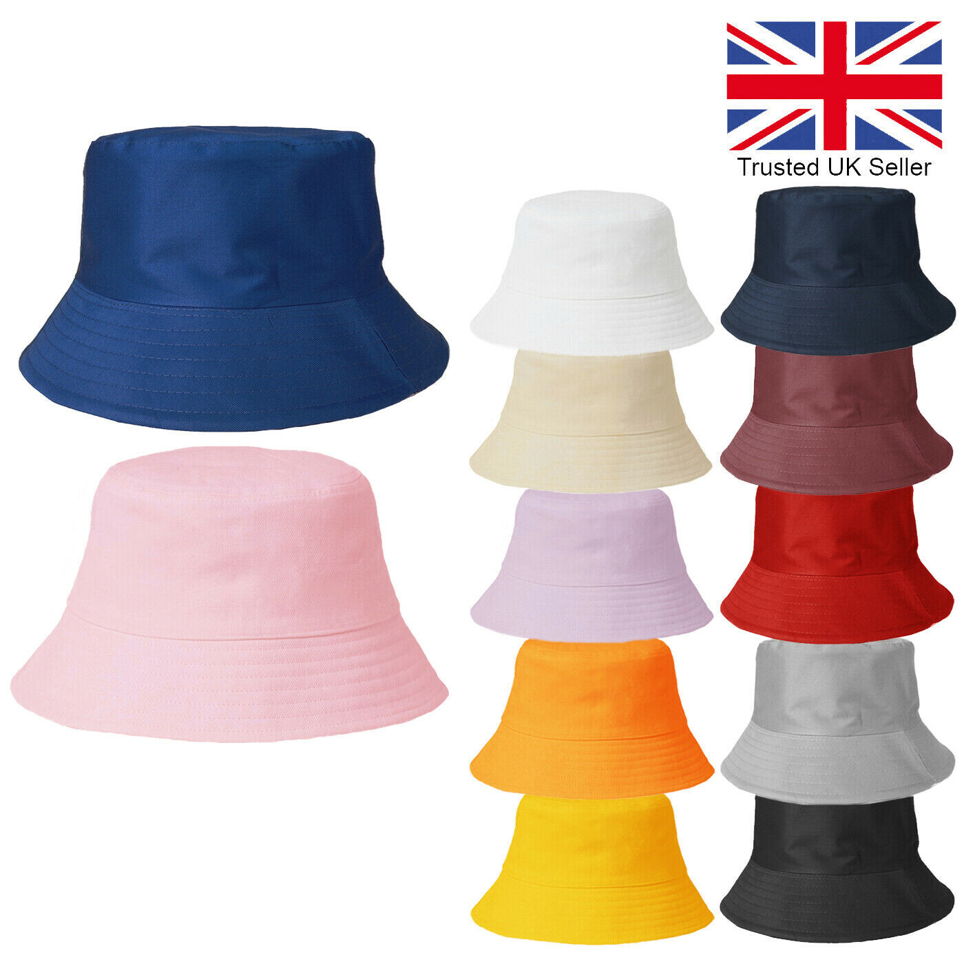 Image 01 - Cotton Bucket Hat Summer Sun Festival Bush Men Woman 4 Sizes Premium Quality